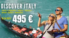 🌍 Автобусный тур Discover Italy:  🚍 ХЕВИЗ – ЛЮБЛЯНА — ВЕНЕЦИЯ — ВЕРОНА — МИЛАН — ГЕНУЯ –ОЗЕРО ГАРДА- БУДАПЕШТ ✨ 7 дней, 8 городов, 3 страны! ✨  📅 Даты: 19.04 – 27.04.2025 🚍 Выезд из Кишинева 💰 Цена: 495 €/чел.  📌 Что включено в стоимость? ✅ Транспорт: комфортабельный автобус 🚌 ✅ Проживание 6 ночей в отелях 3*: 1 ночь – Хевиз (Венгрия) 1 ночь – Местре (Венеция) 3 ночи – Милан 1 ночь – Будапешт ✅ Завтраки в отелях 🍽️ ✅ Обзорные экскурсии (БЕСПЛАТНО): - Любляна – Венеция - Верона - Милан - Будапешт ✅ У